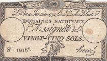 France 25 Sols - Coq - 04-01-1792 - Sign. Hervé - Serial 1016