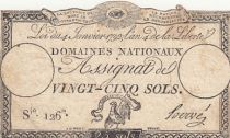 France 25 Sols - Coq - 04-01-1792 - Sign. Hervé - Serial 126