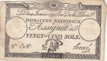 France 25 Sols - Coq - 04-01-1792 - Sign. Hervé - Serial 1308