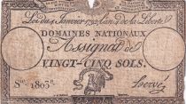 France 25 Sols - Coq - 04-01-1792 - Sign. Hervé - Série 1803