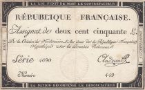 France 250 Livres - 7 Vendémiaire An II - 1793 - Sign. Andrieu - Serial 4690