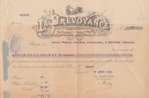 France 25.10 francs - Reçu de chèque de banque - La prévoyance - 1914