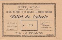 France 3 francs - Lottery for national relief - 1944 - AU