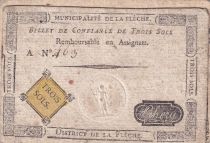 France 3 Sols - Sarthe - Municipalité de la Flèche - Serial A - 1791