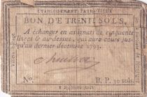 France 30 Sols - Calvados - Villers Bocage - Etablissement Patriotique - 1792 - Rare