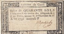 France 40 sols - Orne - Canton de Gacé - 1791