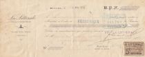 France 43 francs - Bank cheque receipt - La Littorale - 24-11-1910