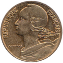 France 5 Centimes Marianne FRANCE 1992  3 Plis (SUP)