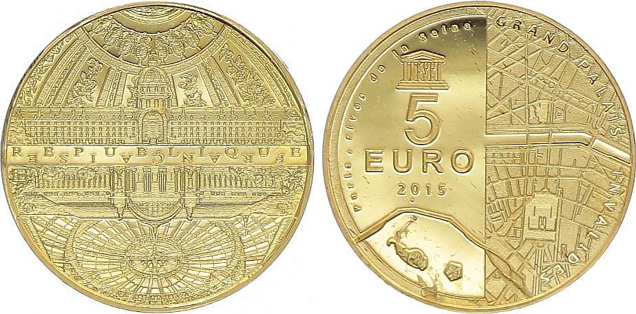 Coin France 5 Euros Gold Grand Palais 2015 - Proof - without boxe and ...