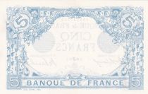 France 5 Francs - Blue - 15-06-1915 - Série X.6221