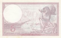 France 5 Francs - Purple - 05-10-1939 - Serial V.64099