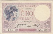 France 5 Francs - Purple - 16-04-1931 - Serial W.44