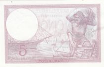 France 5 Francs - Purple - 17-08-1939 - Serial O.61193