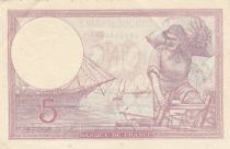 France 5 Francs - Purple - 17-08-1939 - Serial Série G.60944