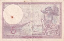 France 5 Francs - Purple - 19-10-1939  - Serial A.64315 - P.79