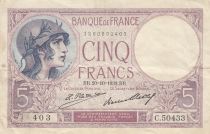 France 5 Francs - Purple - 20-10-1932 - Serial C.50