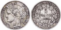 France 5 Francs, Cérès - 1850 A PARIS - Argent