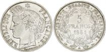 France 5 Francs Cérès - IIe Republique - 1851 A Paris