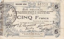 France 5 Francs Fourmies City - 1915