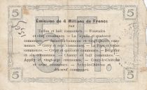 France 5 Francs Fourmies City - 1915