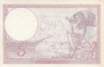 France 5 Francs Helmeted woman 05-10-1940 Serial U.64059