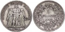 France 5 Francs Hercule - II ème République - 1848 A Paris - Argent