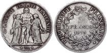 France 5 Francs Hercule - IIIeme République - 1873 K Bordeaux - Argent