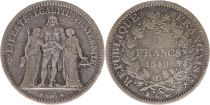 France 5 Francs Hercule Argent 1849 K Bordeaux