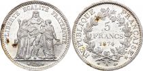 France 5 Francs Hercules 1874 A - Paris - Silver