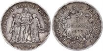 France 5 Francs Hercules 3th Republic - 1877 K Bordeaux