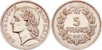 France 5 Francs Laureate head - 1935