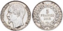 France 5 Francs Louis-Napoléon Bonaparte - Tête étroite - 1852 A Paris - Argent