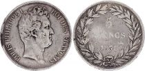 France 5 Francs Louis-Philippe 1831 B Rouen raised lettering - Silver - KM.736.2