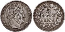 France 5 Francs Louis-Philippe I  - 1837 B Rouen - Argent