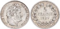 France 5 Francs Louis-Philippe I  - 1837 B Rouen - Argent