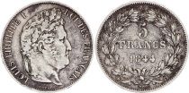 France 5 Francs Louis-Philippe I  - 1844 BB Strasbourg - Argent