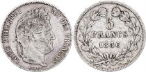 France 5 Francs Louis-Philippe I - 1836 B Rouen - Argent