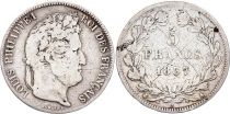 France 5 Francs Louis-Philippe I - 1837 A Paris - Argent