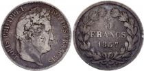 France 5 Francs Louis-Philippe I - 1837 A Paris - Silver