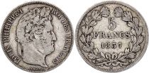 France 5 Francs Louis-Philippe I - 1837 B Rouen - Silver