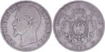 France 5 Francs Napoléon III - 1856 BB - Argent