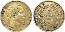 France 5 Francs Napoleon III Empereur - 1854 A - small size - Gold