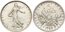 France 5 Francs Seed Sower - 1963 - Silver