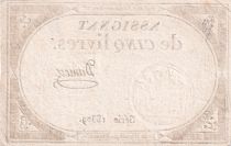 France 5 Livres - 10 Brumaire An II (31.10.1793) - Sign. Dumez - Série 18809