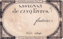 France 5 Livres - 10 Brumaire An II (31.10.1793) - Sign. Fontaine - Série 12642