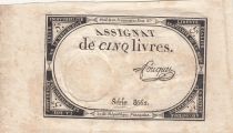 France 5 Livres - 10 Brumaire An II (31.10.1793) - Sign. Fouquet - Serial 8662