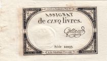 France 5 Livres - 10 Brumaire An II (31.10.1793) - Sign. Galland - Serial 22033