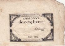 France 5 Livres - 10 Brumaire An II (31.10.1793) - Sign. Le Court - Serial 8662