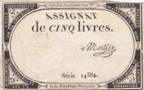 France 5 Livres - 10 Brumaire An II (31.10.1793) - Sign. Mortier - Série 14584