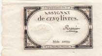 France 5 Livres - 10 Brumaire An II (31.10.1793) - Sign. Regnier - Série 22033